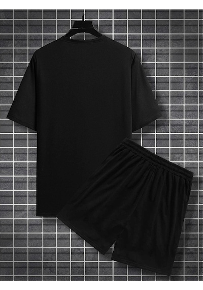 X Smile T-shirt Şort - Siyah Alt Üst Kombin Şort Tişört Takım Baskılı Oversize Bisiklet Yaka Siyah X Smile T-shirt Şort - Siyah Alt Üst Kombin Şort Tişört Takım Baskılı Oversize Bisiklet Yaka Siyah