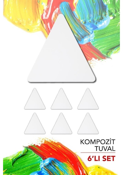 Üçgen Pres Kompozit Tuval 20 x 20 CM 6'lı Set