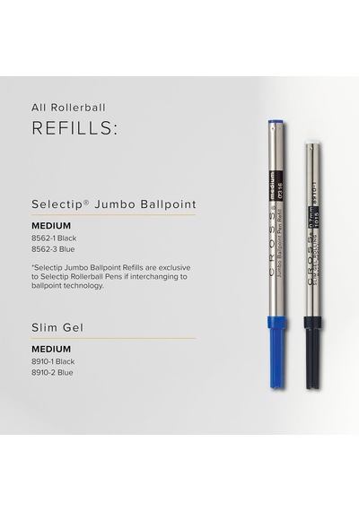 Cross 8910-2 Slim Jel Roller Refil Mavi M Uç Çok Renkli