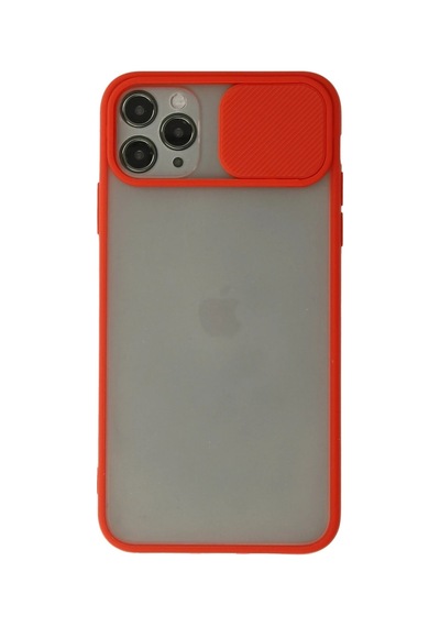 Aklow Akyoleticaret Apple iPhone Uyumlu 11 Pro Max Kılıf Palm Buzlu Kamera Sürgülü Silikon - Kırmızı