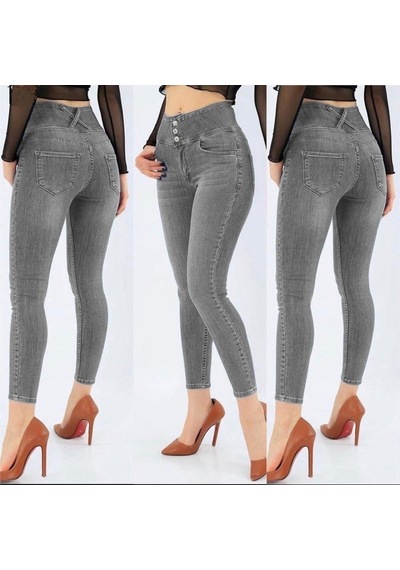 Veraura Lifestyle Yüksel Bel Likralı Kot Pantolon Gri