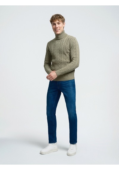 Regular Fit Erkek Kazak Açık Haki