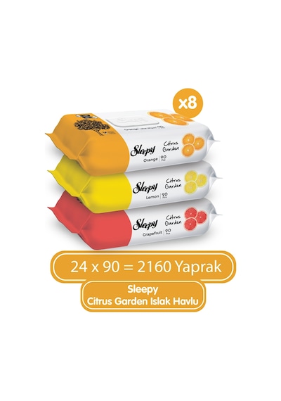 Sleepy Citrus Garden Islak Bebek Havlusu 24 x 90 (2160 Yaprak)