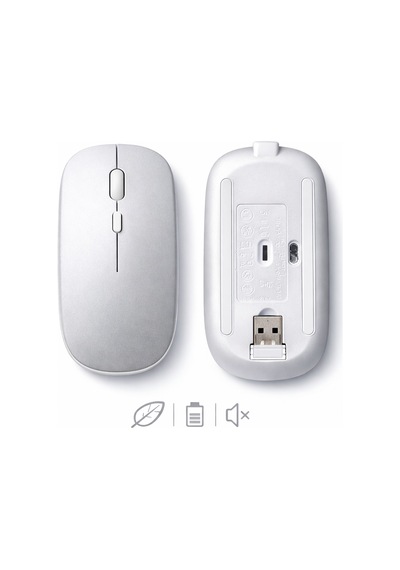 Type-c Şarjlı Bluetooth Mouse Apple Uyumlu MacBook iPad Laptop İnce Gövde Dongle Ve Kablo Dahil 13754