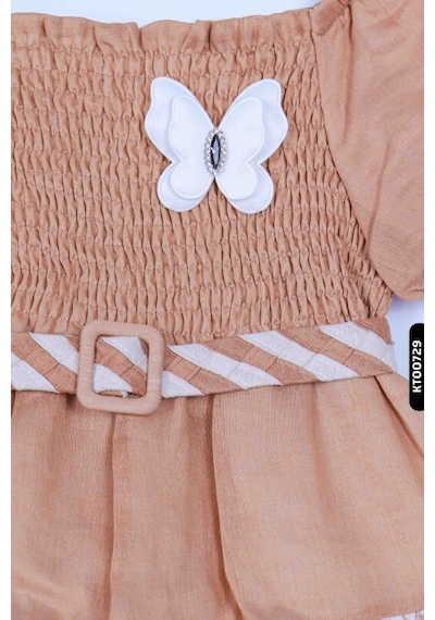Xo Kids Kız Çocuk Elbise 4-8 Yaş 23108 Kahverengi