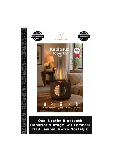 Özel Üretim Bluetooth Hoparlör Vintage Gaz Lambası D53 Lambalı Retro Nostaljik