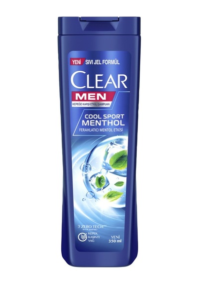 Clear Cool Sport Menthol Şampuan 350 Ml - Kepek Giderici Erkek Şampuanı 3'li Ekonomik Paket - 3 Tarı
