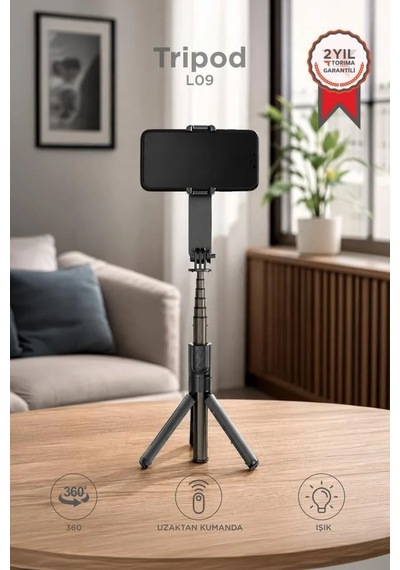 Özel Üretim Cihaz Tutucu Çekim Aparatı Görüntü Aleti Tripod Profesyonel Gimbal L09 Siyah