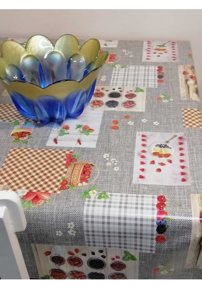 Elyaflı Pvc Muşamba - Desenli Silinebilir Masa Örtüsü 02mrl195b Renkli