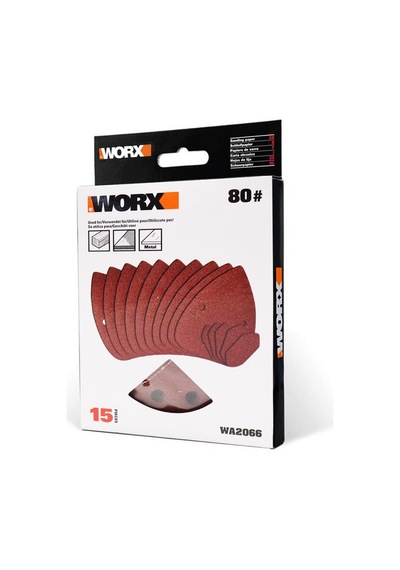 Worx Wa2066 140x90mm 80 Kum, 15 Adet Cırtlı Universal Mouse Zımpara Kâğıdı