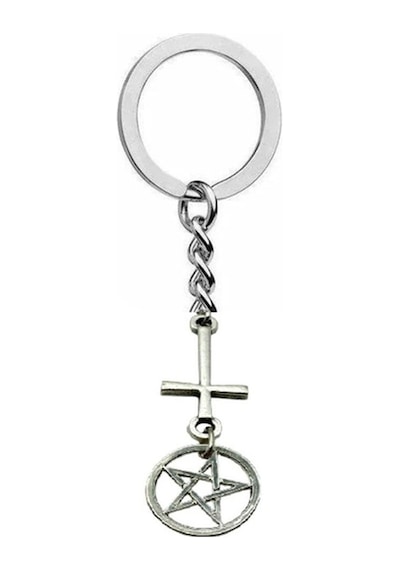 Pentagram Anahtarlık Metal Takı, Gotik & Mistik Stil