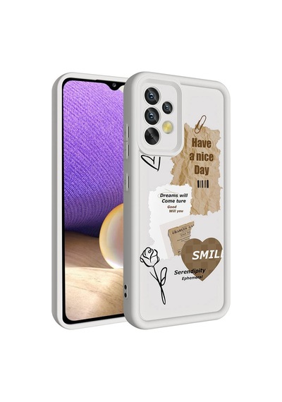 Galaxy A32 4g Kılıf Kamera Korumalı Baskılı Arka Yüzey Zore Klas Kapak Siyah