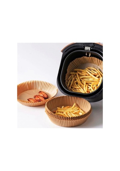 100 Adet Air Fryer Pişirme Kağıdı Tek Kullanımlık Yağlı Kağıdı Yuvarlak Tabak Model Bx40