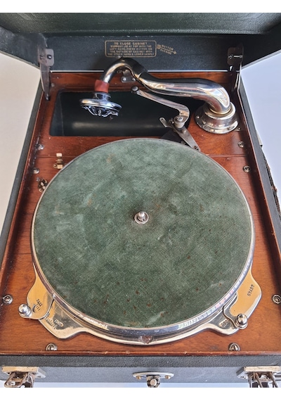 Polyphon Musik Antika Çanta Gramofon 079 Hafif Hasarlı