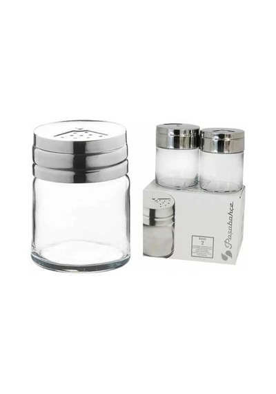 Paşabahçe 43880 Basic Metal Kapaklı Tuzluk, 2'li Set Çok Renkli