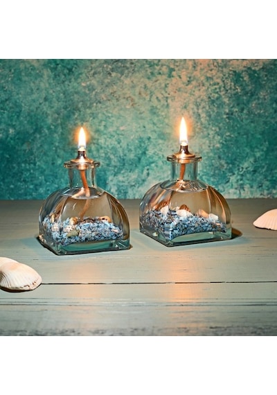 Imperiums Ocean Blue Dekoratif Kandil Mum 2'Li Set