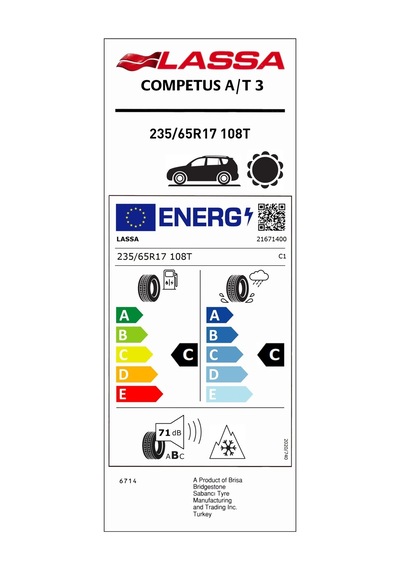 Lassa 235/65R17 108T XL Competus A/T 3 Dört Mevsim Lastiği 2024