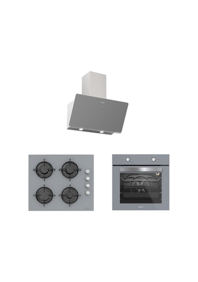Silverline BO6501S01 - CS5349S01 - 3457 Soho 60 Gri Ankastre Set