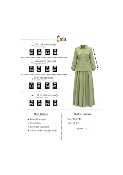 Riella Butik Cherny Etekli Takım Siyah