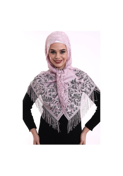 Narin Pamuk Tül Şal Pembe-2 60x160