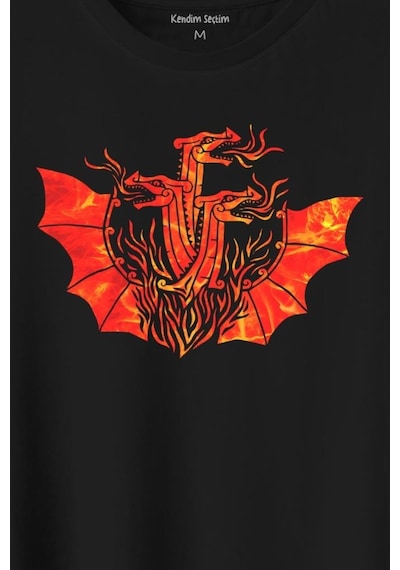 Dragon House Of Targaryen Aegon Ejder Alev Baskılı Tişört Unisex T-shirt 001