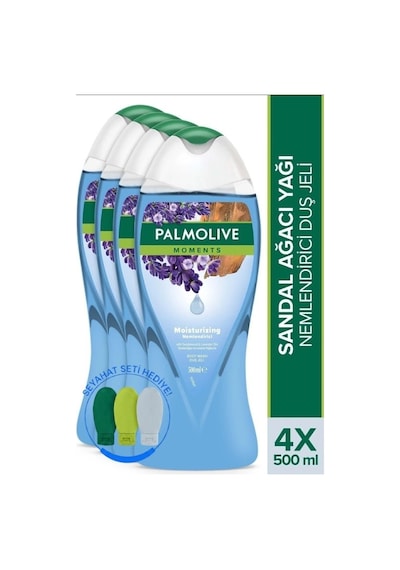 Palmolive Moments Sandal Ağacı Ve Lavanta Yağları İle Nemlendirici Banyo Ve Duş Jeli 500 Ml X 4 Adet Diğer