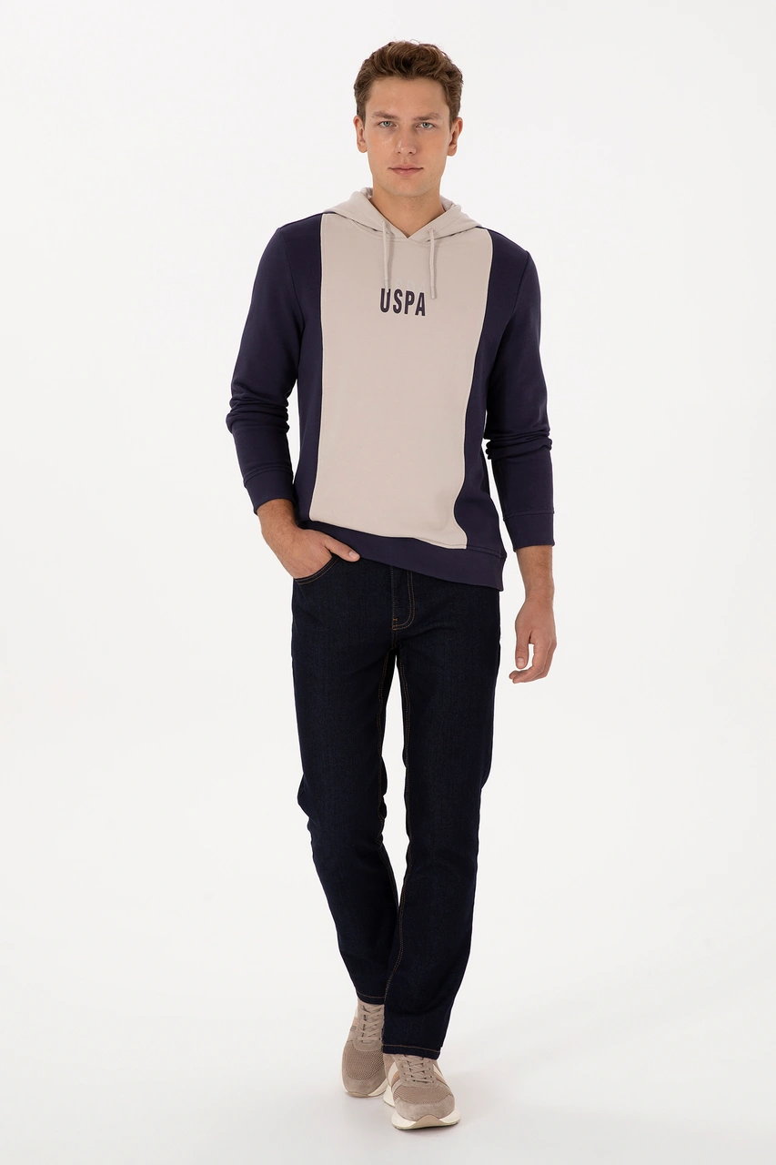 U.S. Polo Assn. Erkek Regular Fit Kapüşonlu Mürdüm Sweatshirt 50316365-VR074