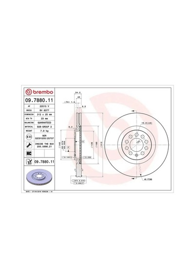 Vw Bora Fren Diski On 1999-2005 Brembo 09788011 2adettir