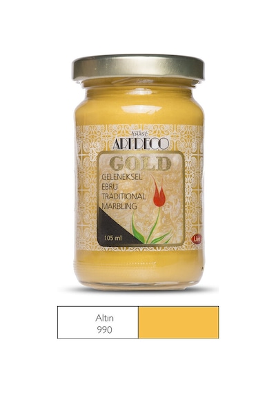 Artdeco Gold Geleneksel Ebru Boyası 105Ml - 990 Altın