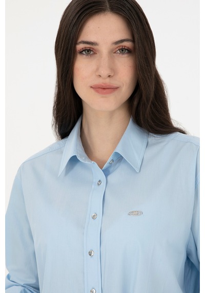 U.s. Polo Assn. Kadın Açık Mavi Gömlek Desenli 50293802-vr003 Açık Mavi
