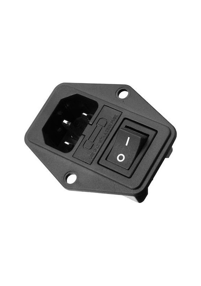 Power Konnektör - C14 - Erkek - Şase Tip - Sigortalı Anahtarlı Power Konnektör - C14 - Erkek - Şase Tip - Sigortalı Anahtarlı