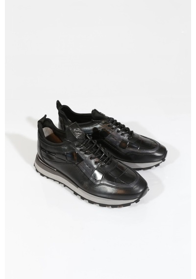 Dgn 6106 Erkek Bağcikli Sneakers Ayakkabi Siyah