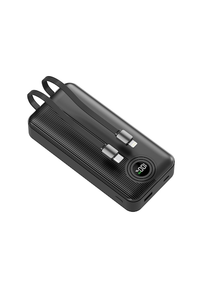 Dexım W4 20.000mah 2x Type C Kablolu 22.5w Pd Led Göstergeli 18w Giriş 20w Çıkış Powerbank - Dca0068 Siyah
