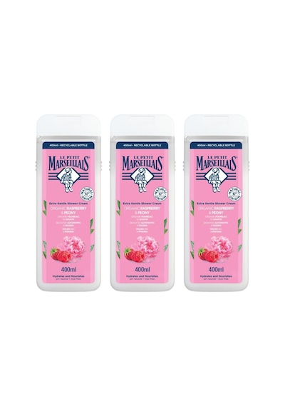 Le Petit Marseillais Frambuaz ve Şakayık Banyo ve Duş Jeli 400 ML x 3