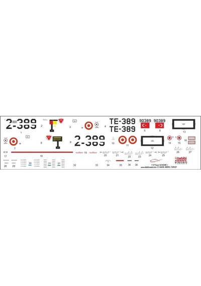 Babibi Dbt01291 1/32 Ölçek, T-37, Tweet Şema1, Dekal Çıkartma