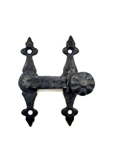 Antika Tarz Dekoratif Pirinç Kapı, Pencere Mandalı - 82x65 Mm, Oksit