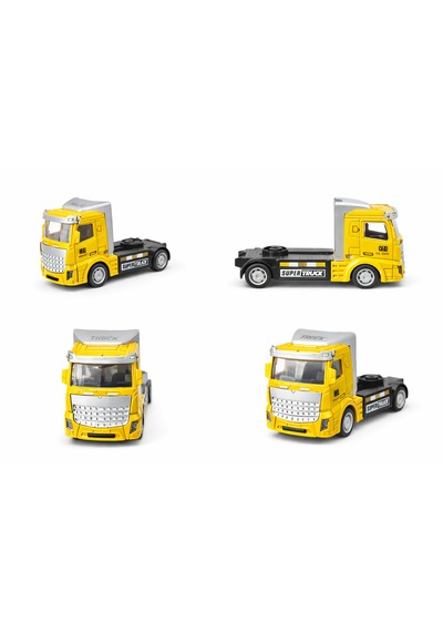 Metal Çekici Tır Oyuncak Die Cast Şehir Kamyonu 1:32 Çekici Truck Model 12 Cm Sarı