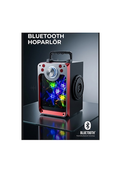 Kts-822s Ayna Camlı Rgb Led Işıklı Bluetooth Speaker Şarjlı Kablosuz Taşınabilir Hoparlör Hafıza Kartı Ve Usb Girişli Fm Radyolu Mp3 Müzik Çalar Ses Sistemi