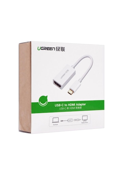Ugreen Type-C To Hdmi Dişi 4K Çevirici Adaptör Beyaz