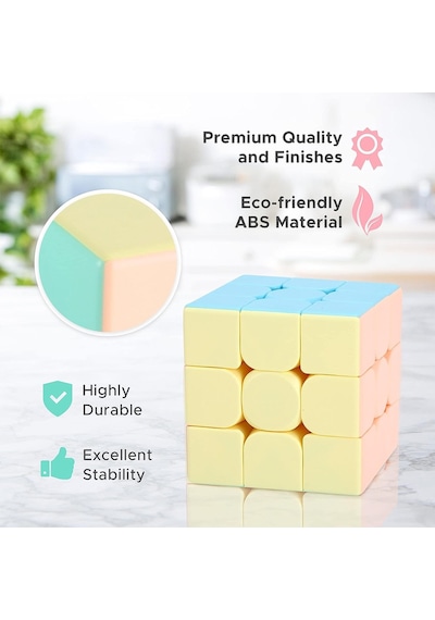 Speed Cupe Rubik Küp Zeka Küpü 3x3 Pastel Renkler Hız Küpü,fidget Oyuncak Seyahat Zeka Oyunu