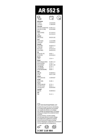 Silecek Süpürgesi - Dacia Dokker, Lodgy, Gt - Bosch-3397118984