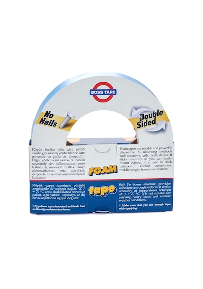 Boss Tape 3005 Çift Taraflı Köpük Bant 24mmx10m Çok Kuvvetli 15kg
