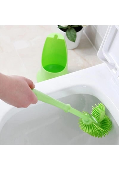 Beyaz Kullanıma Uygun Ergonomik Silikon Tuvalet Fırçası 000 Açık Krem