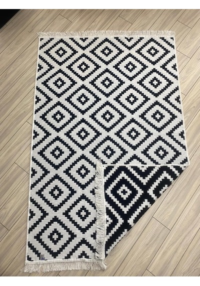 Kilim Çift Taraflı Kullanılabilir Yıkanabilir Dokuma Kilim 140 215cm Çok Renkli
