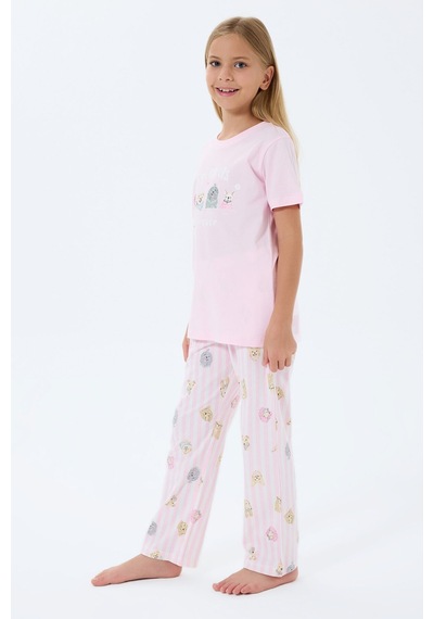 Rolypoly Kız Çocuk Pembe Pijama Takım Rp3810-c-v1 Pembe
