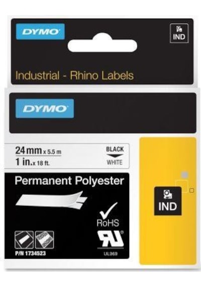 Dymo Rhinopro 18053 Beyaz-Siyah Sabit Polyester