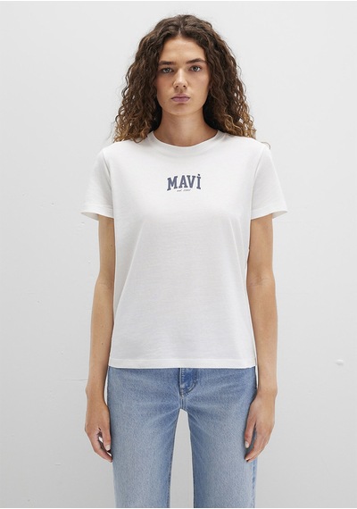 Mavi - Mavi Logo Baskılı Beyaz Tişört 1613412-70057 Beyaz