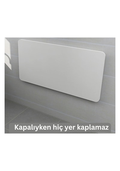 90x50 Cm Beyaz Oval Köşeli Duvara Monte Katlanır Masa Mekanizmalı Açılır Kapanır Duvar Masası 90x50 Cm Beyaz Oval Köşeli Duvara Monte Katlanır Masa Mekanizmalı Açılır Kapanır Duvar Masası