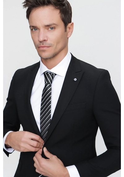Morven Basic Düz Slim Fit Dar Kesim 6 Drop Erkek Takım Elbise - Siyah 99MC001003001 Siyah