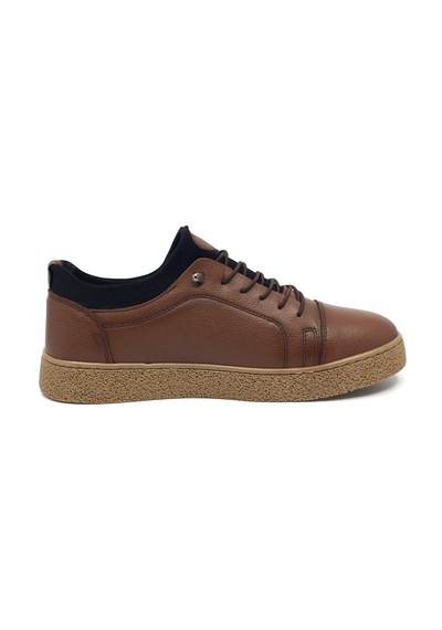 Taşpınar Goldbrand %100 Hakiki Deri Erkek Rahat Günlük Casual Lastik Bağcıklı Ayakkabı 40-44 Taba